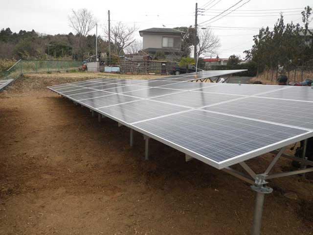 栃木県小山市のスカイジャパン製SBJ-255P-60U×47枚の太陽光発電施工写真