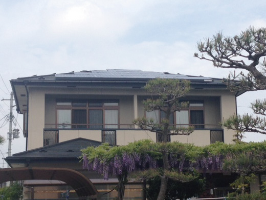宮城県栗原市の東芝製SPR-250NE-WHT-J×22枚の太陽光発電施工写真