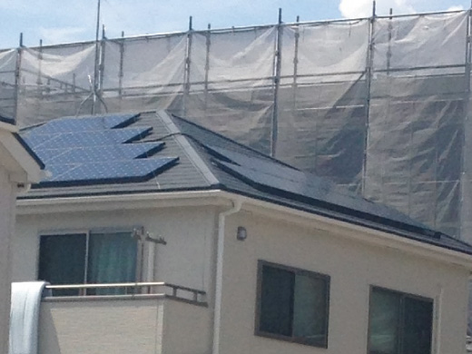 愛知県名古屋市の東芝製SPR-240NE-WHT-J×20枚の太陽光発電施工写真