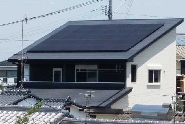 福岡県大牟田市のソーラーフロンティア製SF170-S×30枚の太陽光発電施工写真
