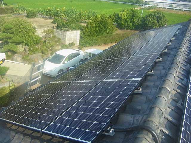 群馬県太田市の三菱製PV-MA2200K×30枚の太陽光発電施工写真