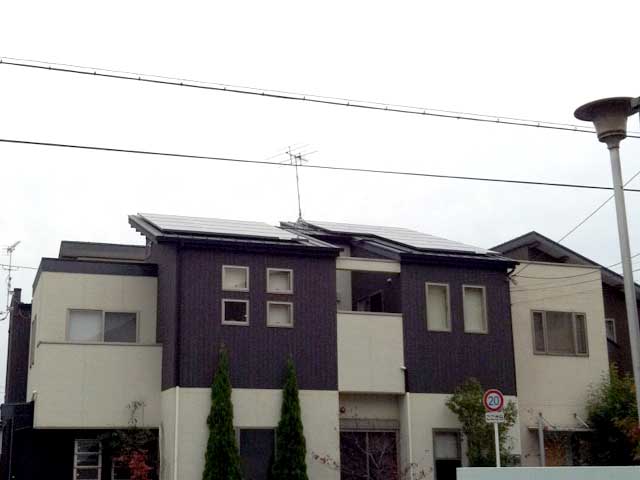 大阪府茨木市　のシャープ製NQ190AA×27枚の太陽光発電施工写真