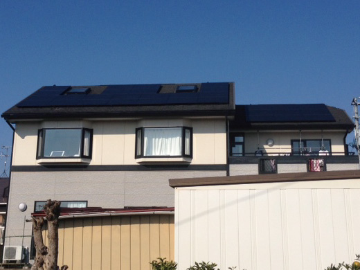 宮城県仙台市のソーラーフロンティア製SF170-S×31枚の太陽光発電施工写真