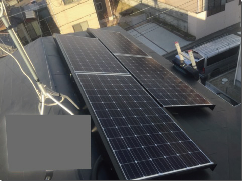 宮城県塩釜市のパナソニック製VBHN244SJ33×11枚の太陽光発電施工写真