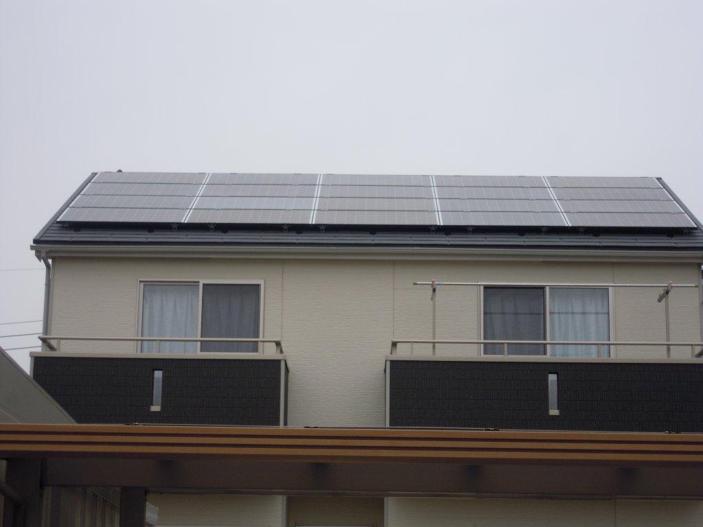 茨城県つくば市のトリナソーラー製TSM-205DC80.08×20枚の太陽光発電施工写真
