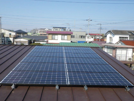栃木県宇都宮市のパナソニック製VBHN244SJ33×24枚の太陽光発電施工写真