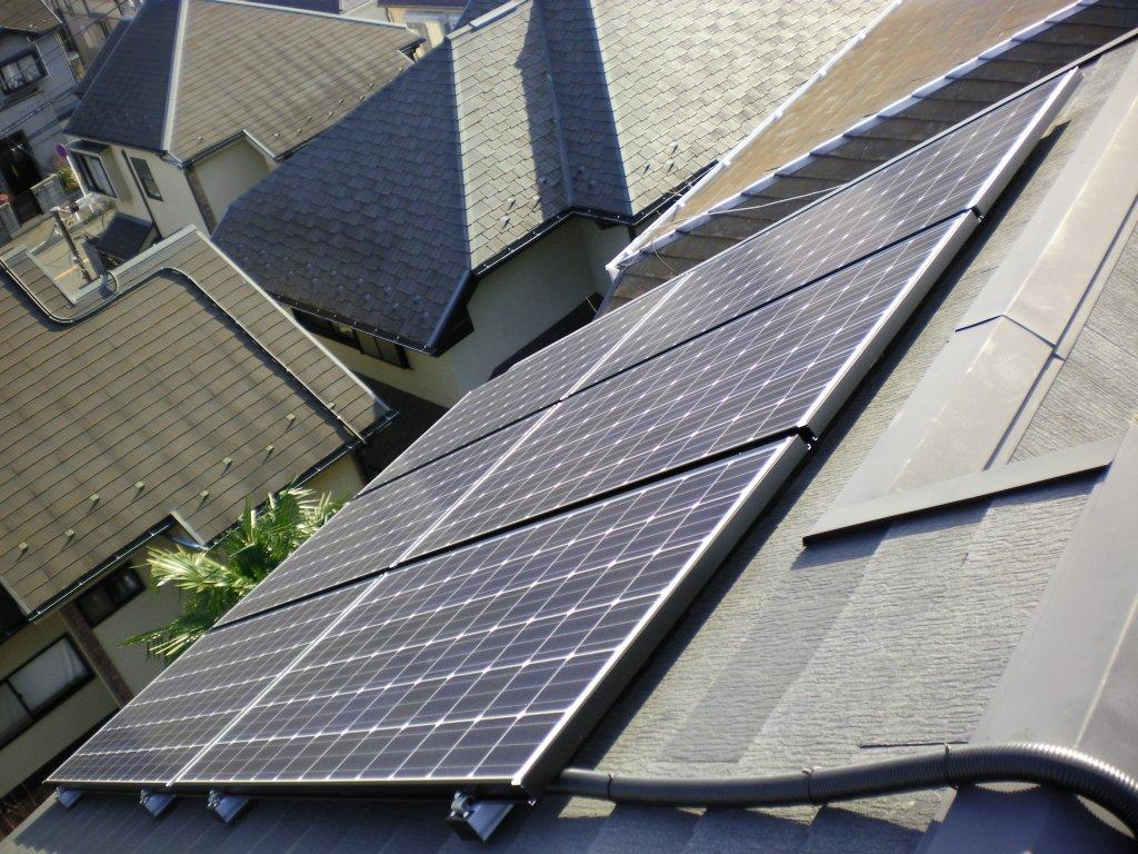 神奈川県横浜市のパナソニック製BVHN233SJ01×15枚の太陽光発電施工写真