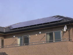 茨城県結城市のサンヨー製HIT-N230SJ16×25枚の太陽光発電施工写真